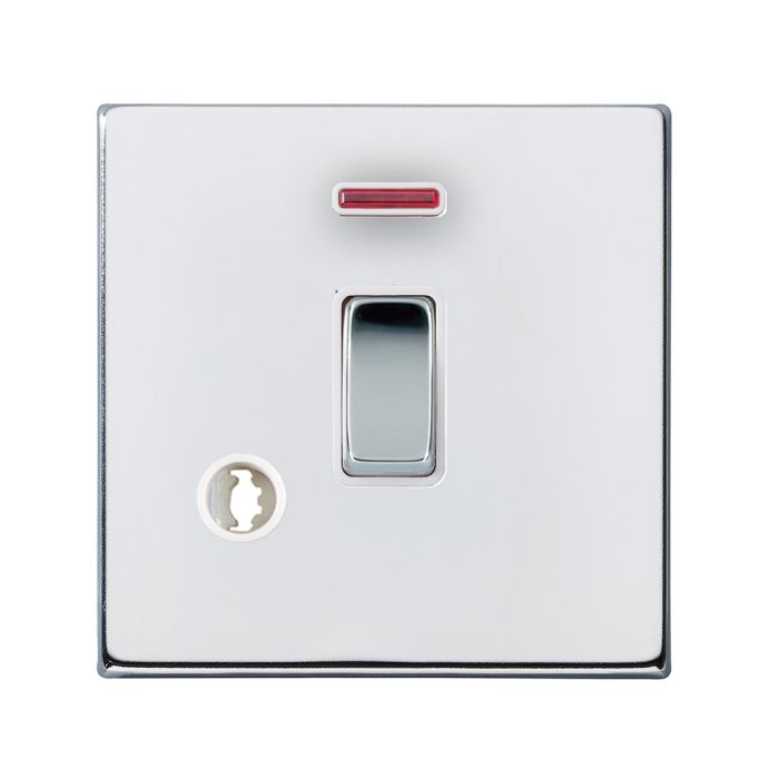 Hamilton 7G27DPNCBC-W G2 Polished Chrome 20A double pole switch with neon