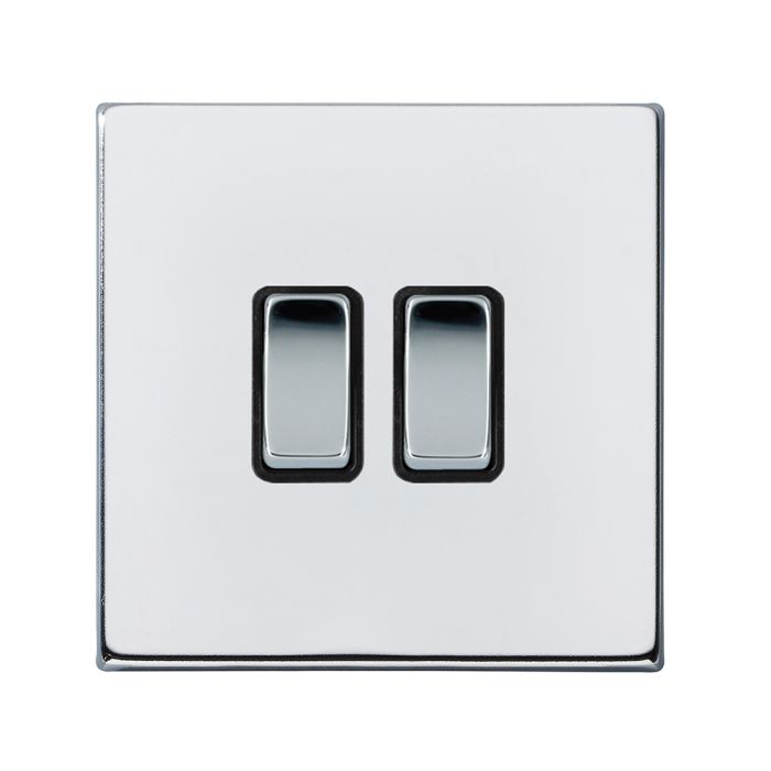 Hamilton 7G27R22BC-B G2 Polished Chrome 10A double 2 way light switch