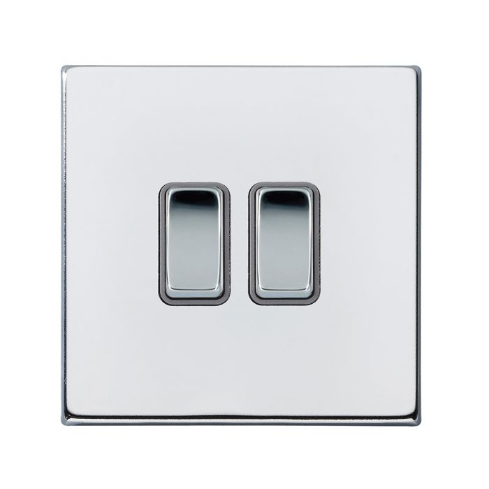 Hamilton 7G27R22BC-QG G2 Polished Chrome 10A double 2 way light switch