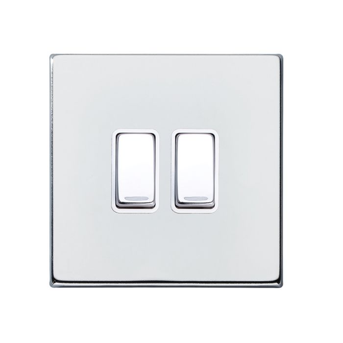 Hamilton 7G27R22BC-W G2 Polished Chrome 10A double 2 way light switch