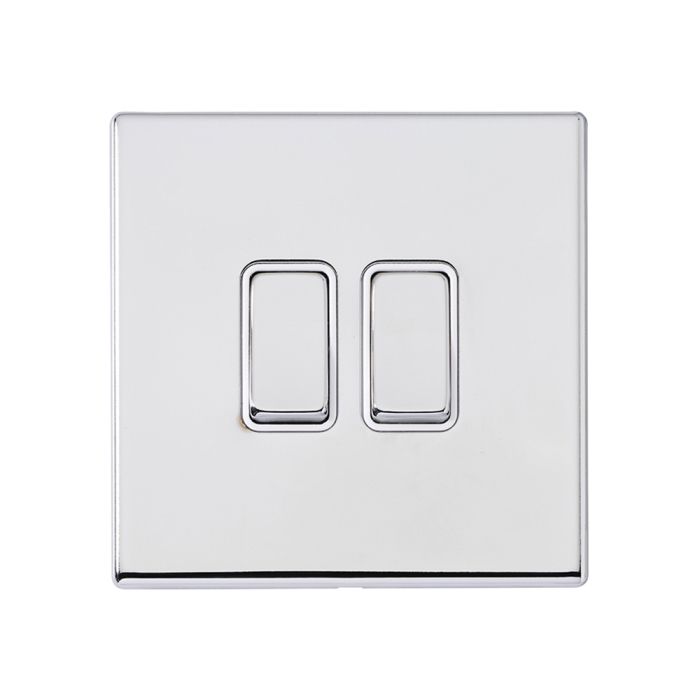 Hamilton 7G27R32BC-W G2 Polished Chrome 10A double intermediate light switch