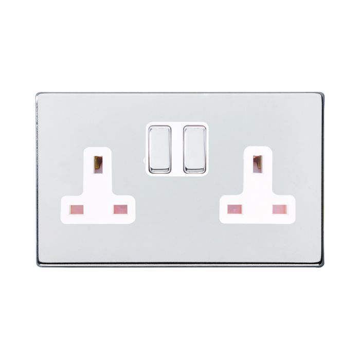 Hamilton 7G27SS2BC-W G2 Polished Chrome 13A double switched socket