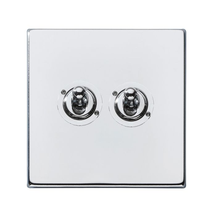 Hamilton 7G27T22 G2 Polished Chrome 20A double toggle light switch 2 way