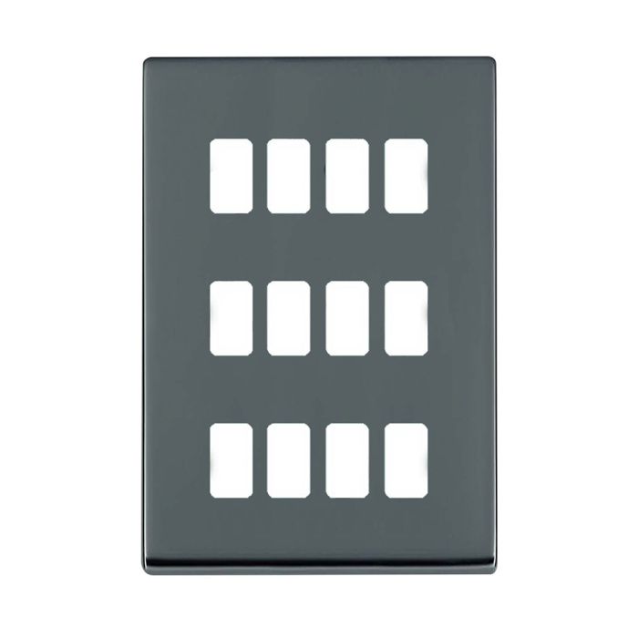 Hamilton 7G2812GFP G2 Black Nickel 12 Gang grid-fix face plate (face plate only)