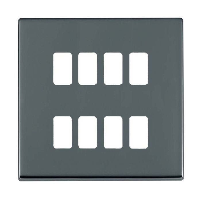 Hamilton 7G288GFP G2 Black Nickel 8 Gang grid-fix face plate (face plate only)