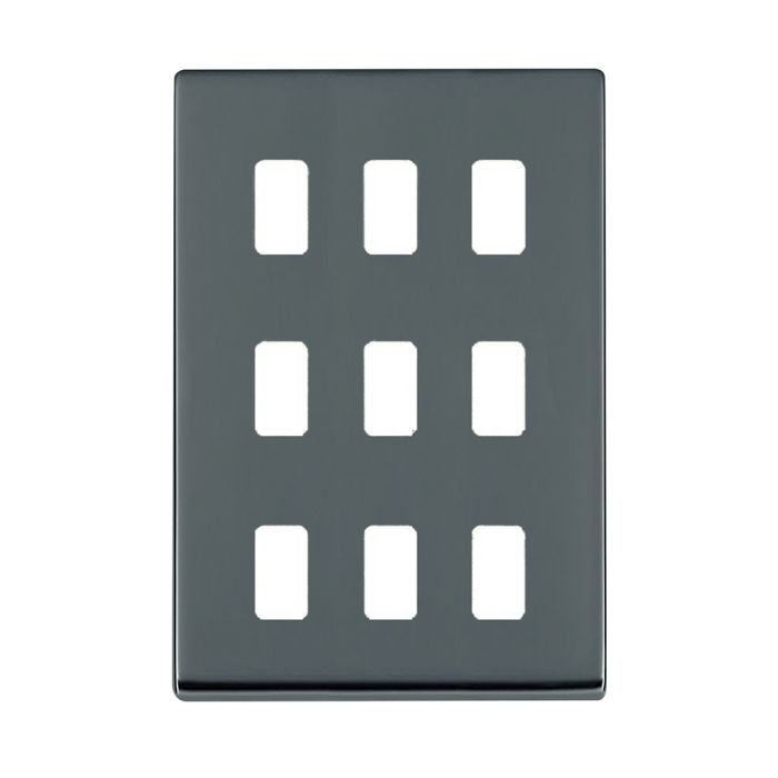 Hamilton 7G289GFP G2 Black Nickel 9 Gang grid-fix face plate (face plate only)