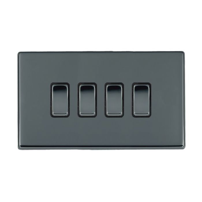 Hamilton 7G28R24BK-B G2 Black Nickel 10A quadruple 2 way light switch