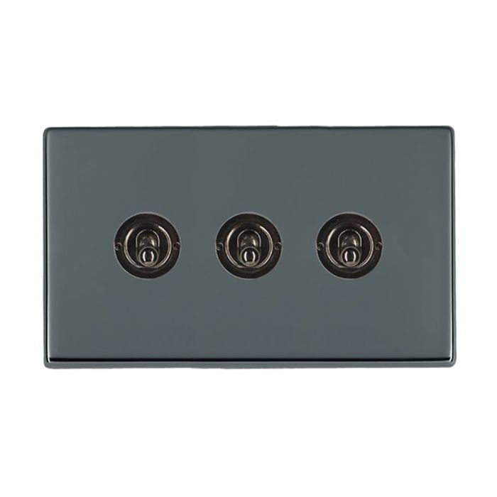 Hamilton 7G28T23 G2 Black Nickel 20A triple toggle light switch 2 way