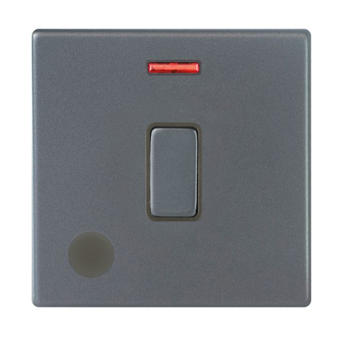 Hamilton 7G2ADPNCGA-QG G2 Anthra Gray 20A double pole switch with neon and cable outlet