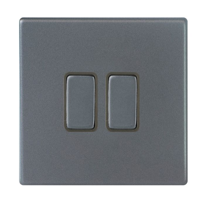 Hamilton 7G2AR22GA-QG G2 Anthra Gray 10A double 2 way light switch