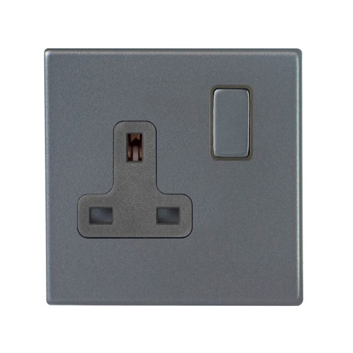 Hamilton 7G2ASS1GA-QG G2 Anthra Gray 13A single switched socket