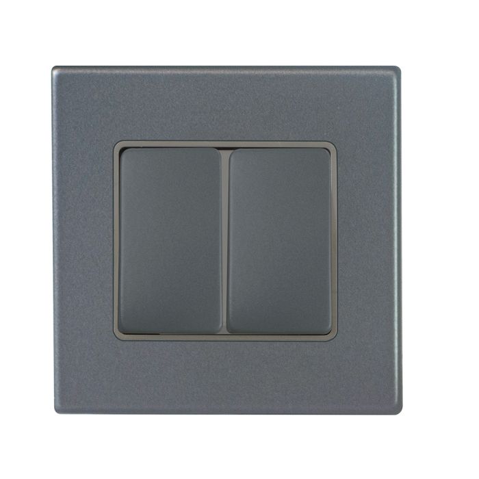 Hamilton 7G2AWR22GA-QG G2 Anthra Gray 10A double 2 way light switch