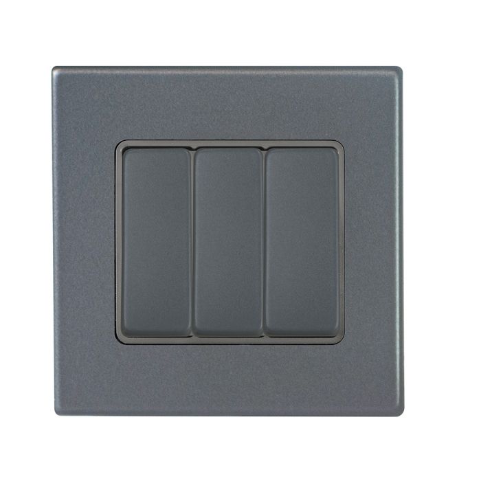 Hamilton 7G2AWR23GA-QG G2 Anthra Gray 10A quadruple 2 way light switch