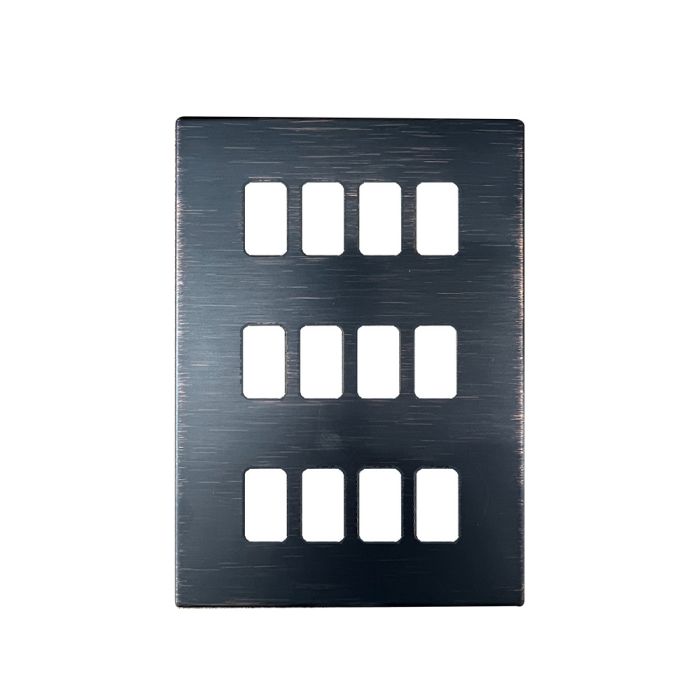 Hamilton 7G2EB12GFP G2 Etrium Bronze 12 Gang grid-fix face plate (face plate only)