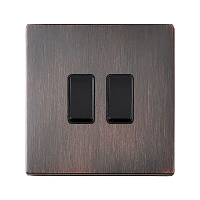 Hamilton 7G2EBR22BL-B G2 Etrium Bronze 10A double 2 way light switch