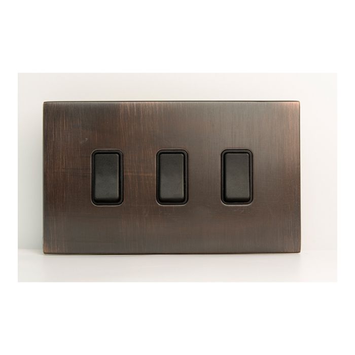 Hamilton 7G2EBR23BL-B G2 Etrium Bronze 10A triple 2 way light switch