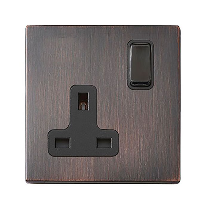 Hamilton 7G2EBSS1BL-B G2 Etrium Bronze 13A single switched socket