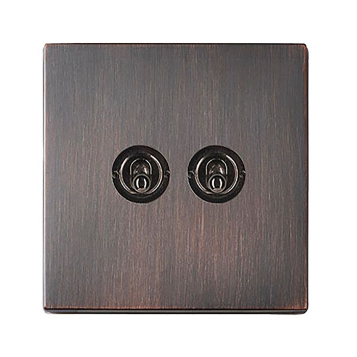 Hamilton 7G2EBT22 G2 Etrium Bronze 20A double toggle light switch 2 way