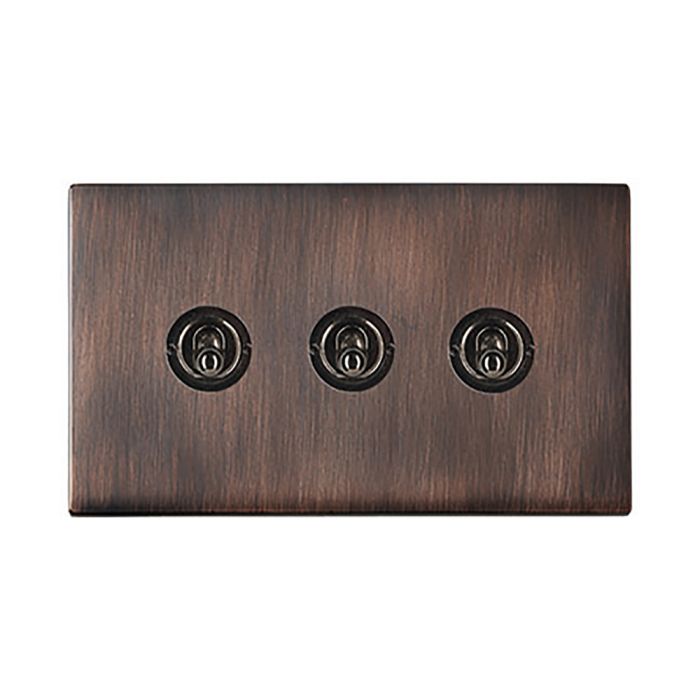 Hamilton 7G2EBT23 G2 Etrium Bronze 20A triple toggle light switch 2 way