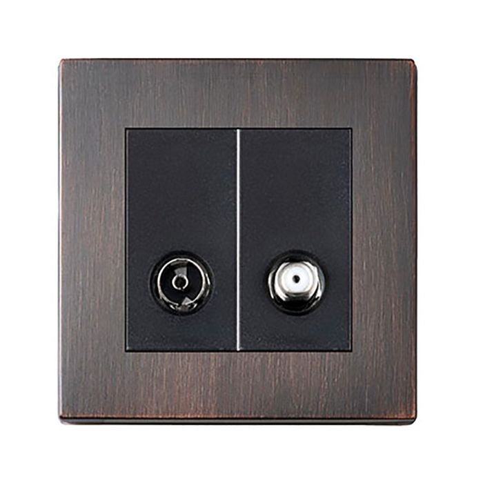 Hamilton 7G2EBTVSATB G2 Etrium Bronze non-isolated TV and satellite socket