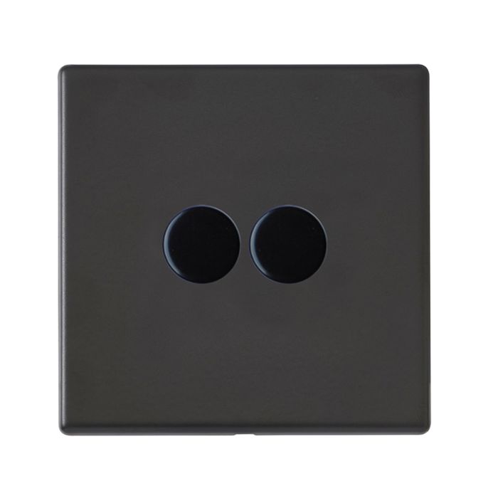 Hamilton 7G2MB2X40 G2 Matt Black double 400w 2 way dimmer