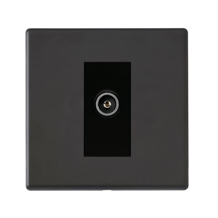 Hamilton 7G2MBDTVFB G2 Matt Black non-isolated female TV socket