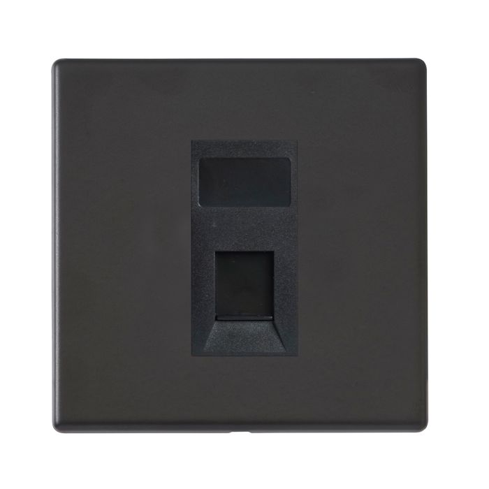 Hamilton 7G2MBJ45-C6B G2 Matt Black 1 module RJ45 CAT6E unshielded data socket