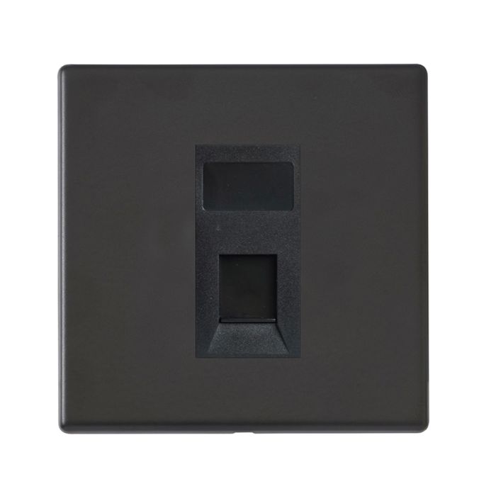 Hamilton 7G2MBJ45B G2 Matt Black 1 module RJ45 CAT5E unshielded data socket