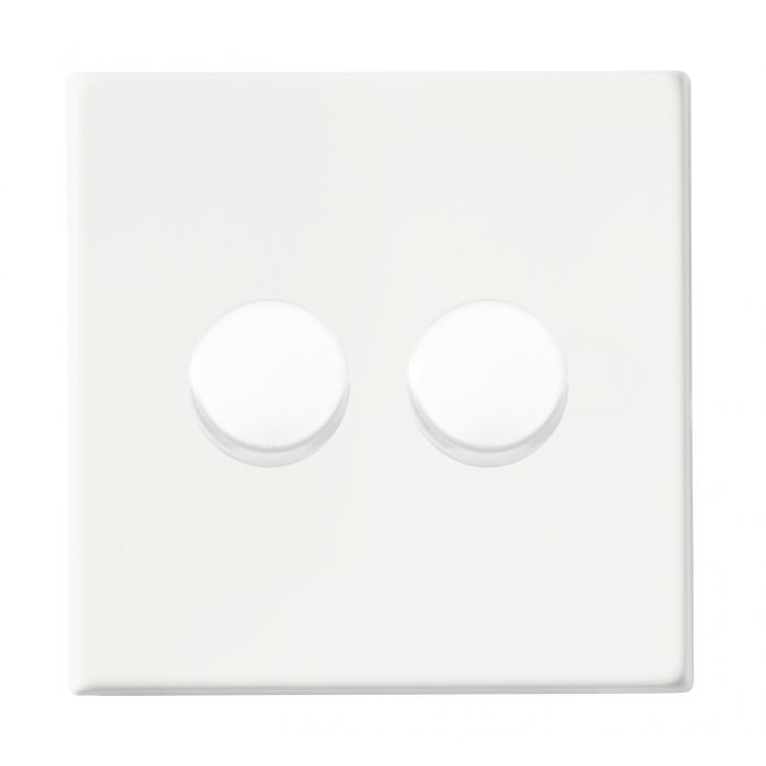 Hamilton Hartland G2 Matt White 2 Gang 100w LED Dimmer