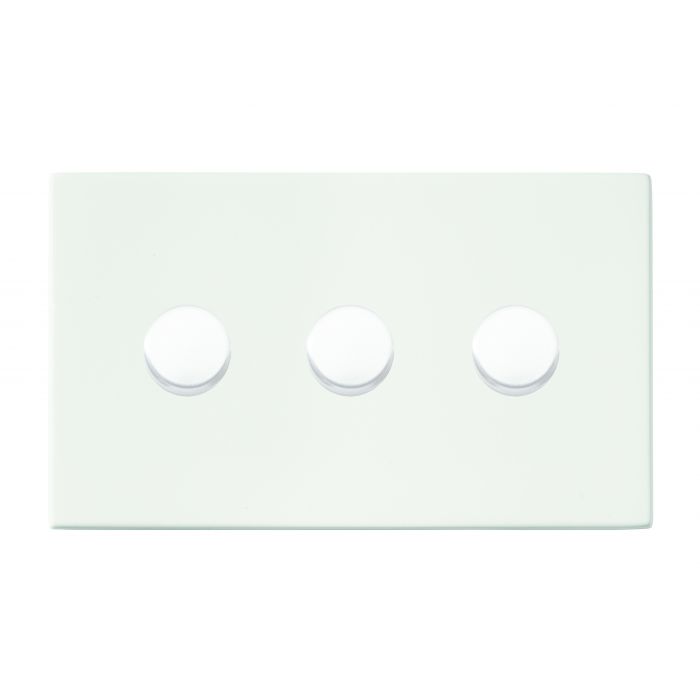 Hamilton Hartland G2 Matt White 3 Gang 100w LED Dimmer