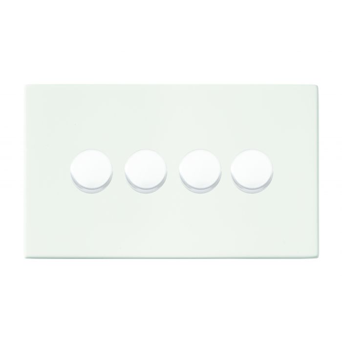 Hamilton Hartland G2 Matt White 4 Gang 100w LED Dimmer