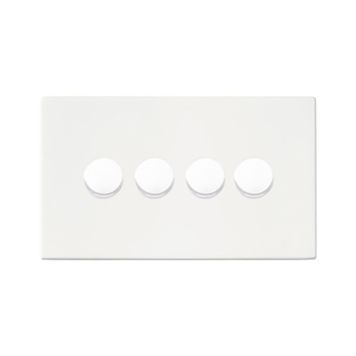 Hamilton 7G2MW4XLEDITB100 G2 Matt White quadruple 100w LED 2 way dimmer