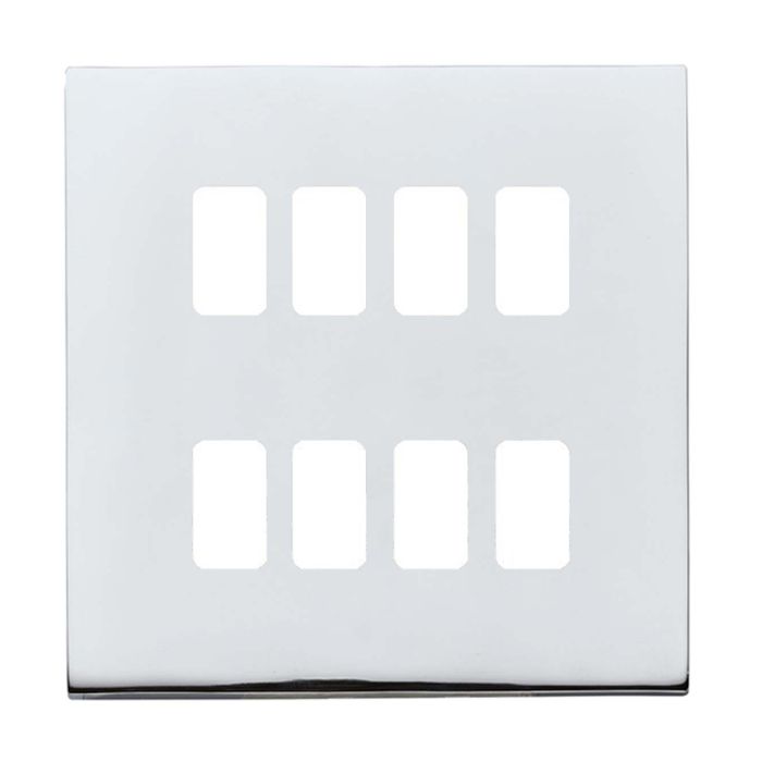 Hamilton 7G2MW8GFP G2 Matt White 8 Gang grid-fix face plate (face plate only)