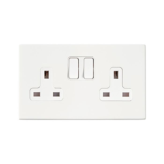 Hamilton 7G2MWSS2WH-W G2 Matt White 13A double switched socket