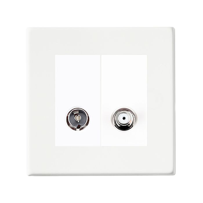 Hamilton 7G2MWTVSATW G2 Matt White non-isolated TV and satellite socket