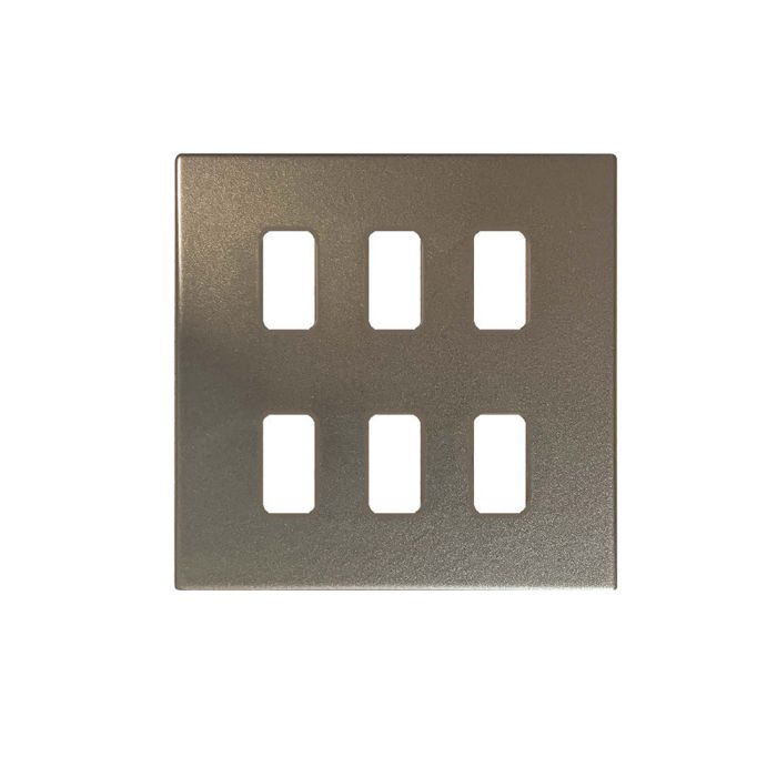 Hamilton 7G2RB6GFP G2 Richmond Bronze 6 Gang grid-fix face plate (face plate only)