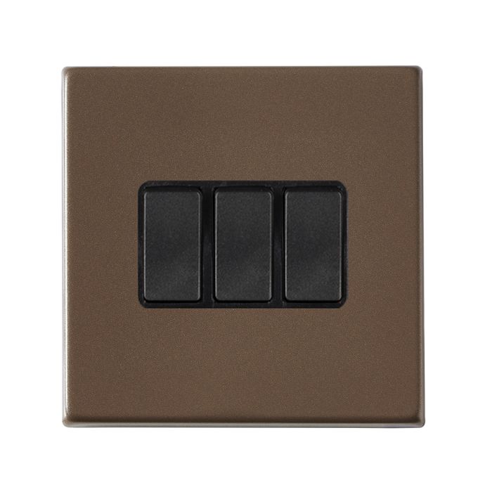 Hamilton 7G2RBR23BL-B G2 Richmond Bronze 10A triple 2 way light switch