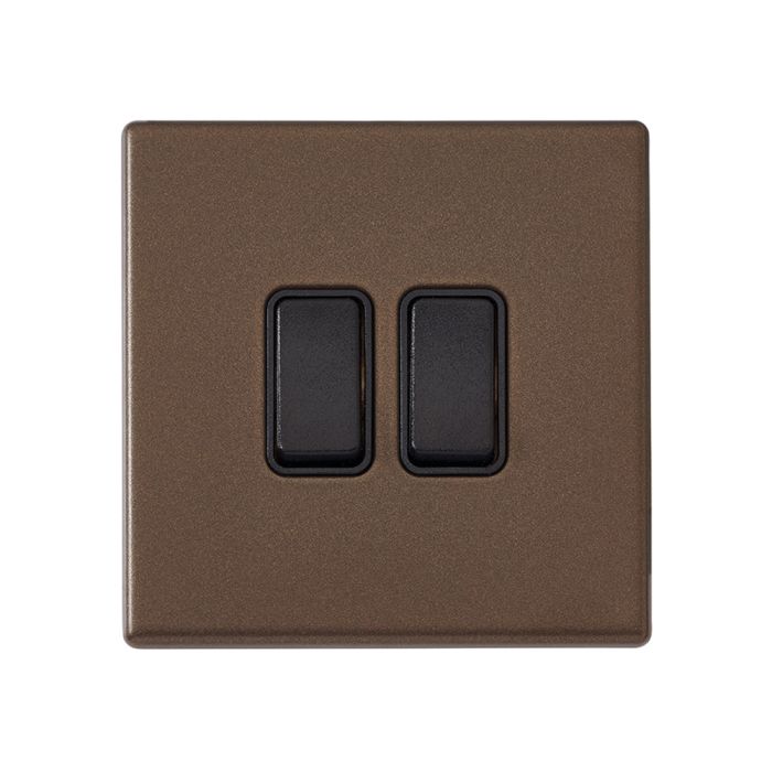 Hamilton 7G2RBR32BL-B G2 Richmond Bronze 10A double intermediate light switch