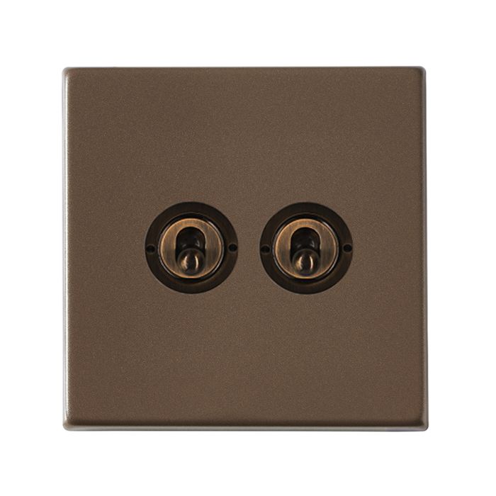 Hamilton 7G2RBT22 G2 Richmond Bronze 20A double toggle light switch 2 way