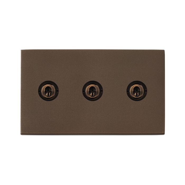 Hamilton 7G2RBT23 G2 Richmond Bronze 20A triple toggle light switch 2 way