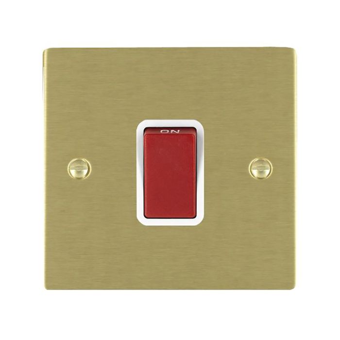 Hamilton 8245W Satin Brass 45A double pole isolator