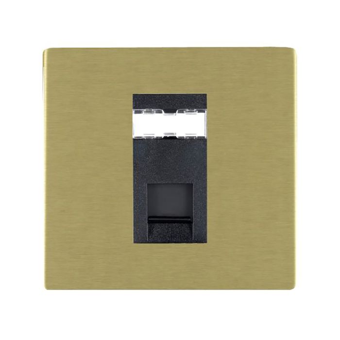 Hamilton 82CJ45B CFX Satin Brass 1 module RJ45 CAT5E unshielded data socket