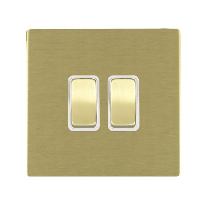 Hamilton 82CR22SB-W CFX Satin Brass 10A double 2 way light switch