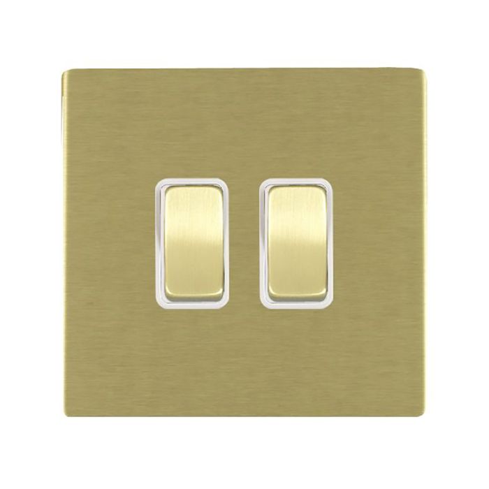 Hamilton 82CR32SB-W CFX Satin Brass 10A double intermediate light switch