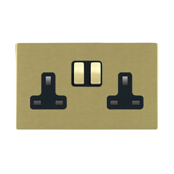 Hamilton 82CSS2SB-B CFX Satin Brass 13A double switched socket