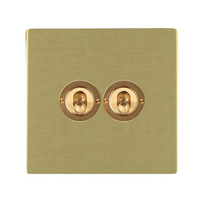 Hamilton 82CT22 CFX Satin Brass 20A double toggle light switch 2 way