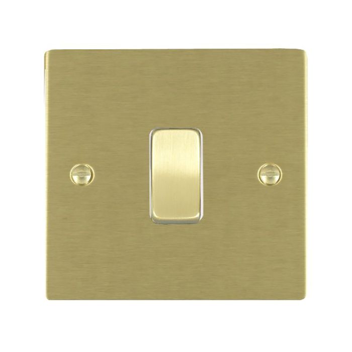 Hamilton 82R31SB-W Satin Brass 10A single intermediate light switch