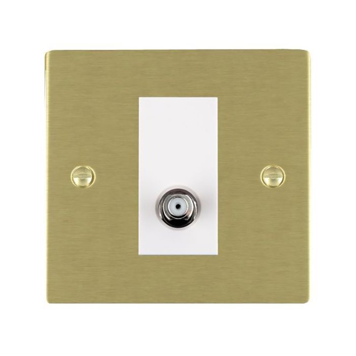 Hamilton 82SATNW Satin Brass non-isolated satellite socket