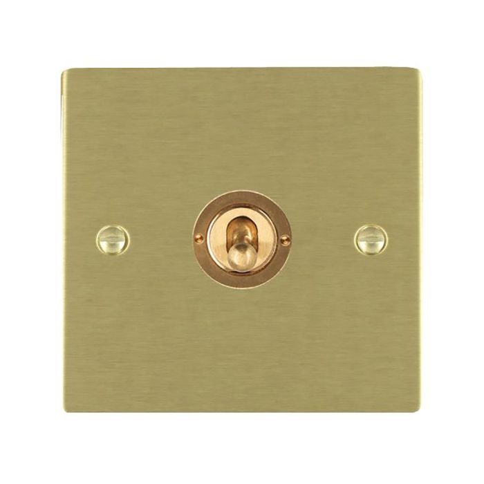 Hamilton 82T21 Satin Brass 20A single toggle light switch 2 way