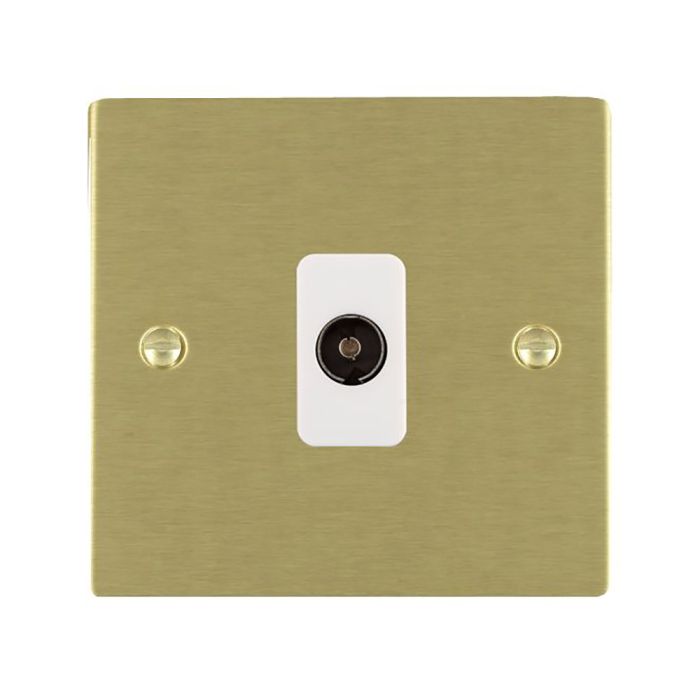 Hamilton 82TVW Satin Brass non-isolated TV socket